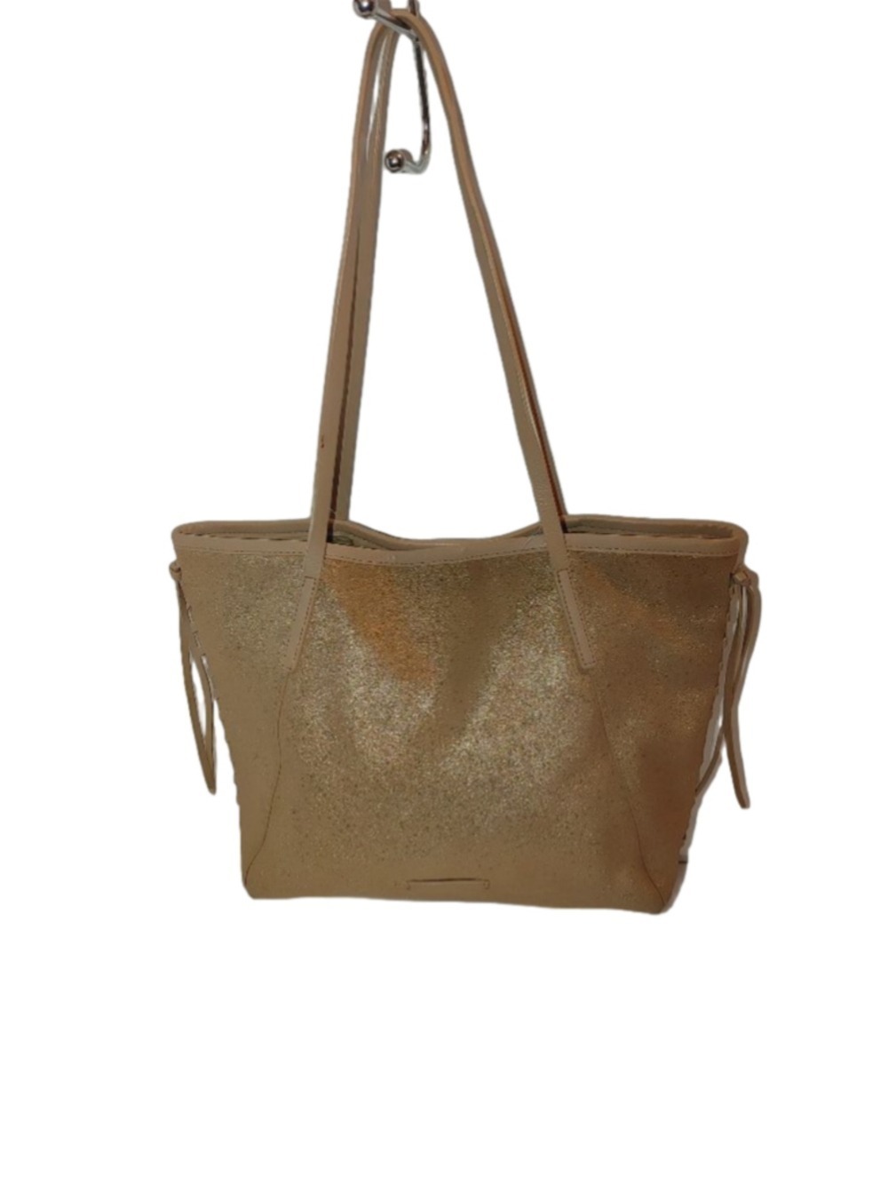 Lucky Brand Nela Metallic Pink Champagne Leather Tote